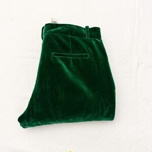 Zara Green Faux Suede Flare Leg Denim Dress Pants Size M